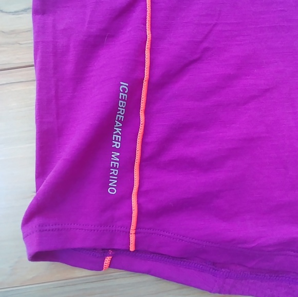 NWT Icebreaker merino flash short sleeve purple XS - Picture 5 of 8